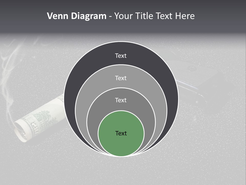 A Gun With Money Coming Out Of It PowerPoint Template