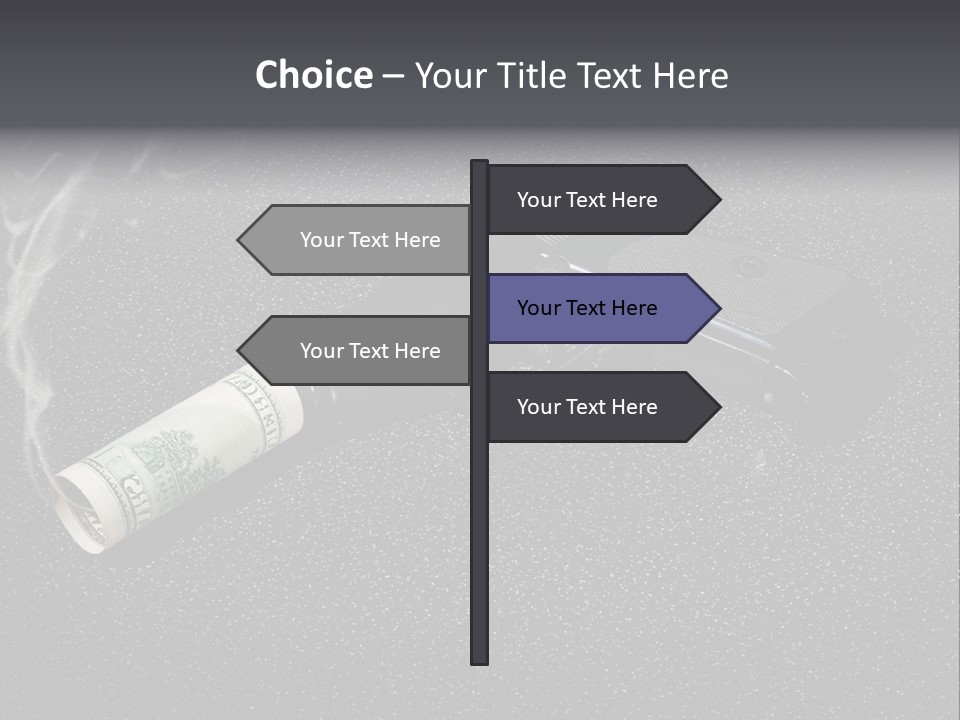 A Gun With Money Coming Out Of It PowerPoint Template