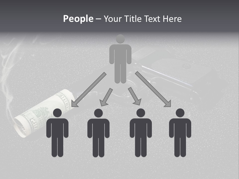 A Gun With Money Coming Out Of It PowerPoint Template