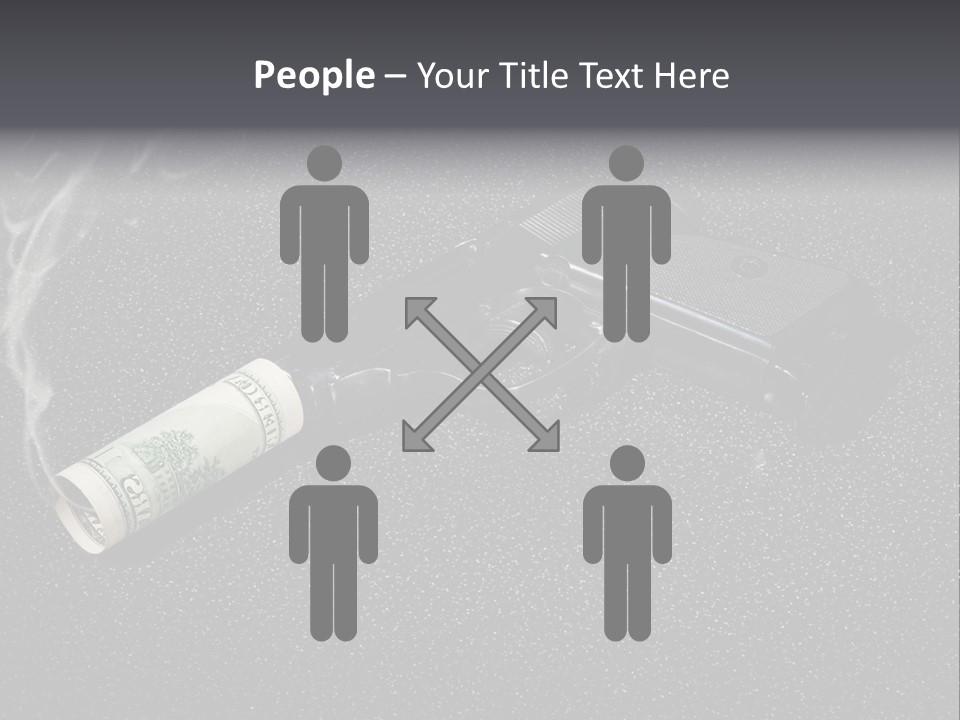 A Gun With Money Coming Out Of It PowerPoint Template