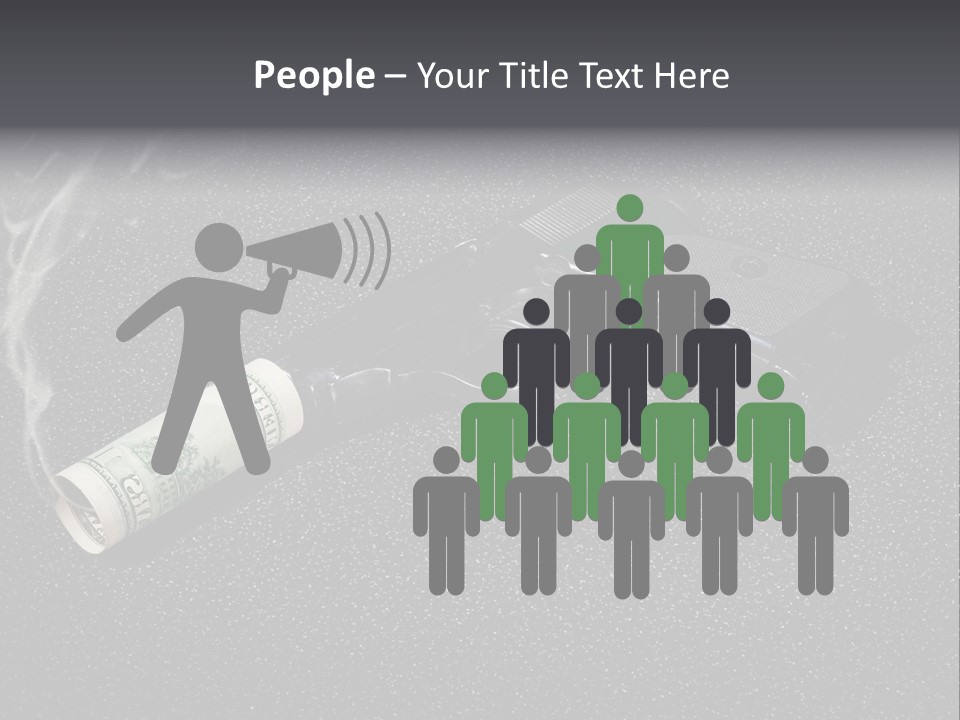 A Gun With Money Coming Out Of It PowerPoint Template