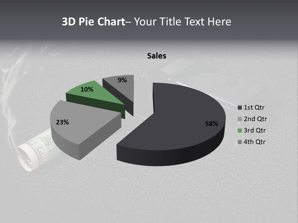 A Gun With Money Coming Out Of It PowerPoint Template