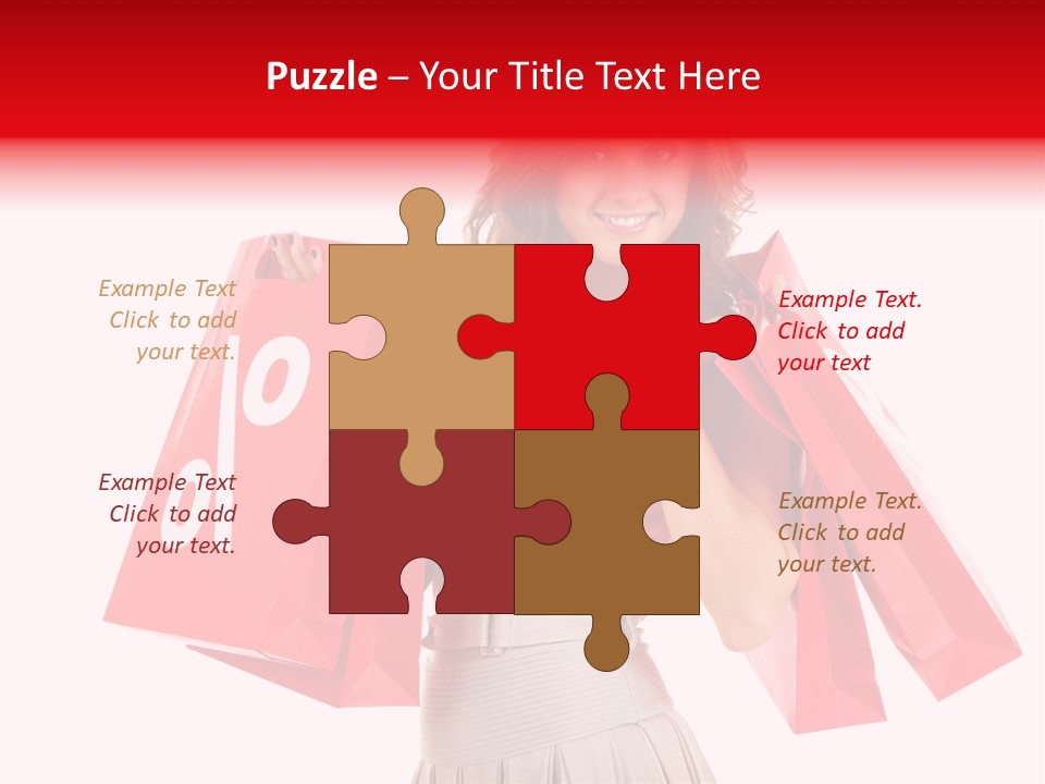 A Woman Holding Shopping Bags And A Sale Sign PowerPoint Template