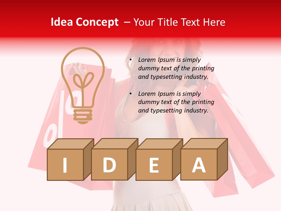 A Woman Holding Shopping Bags And A Sale Sign PowerPoint Template