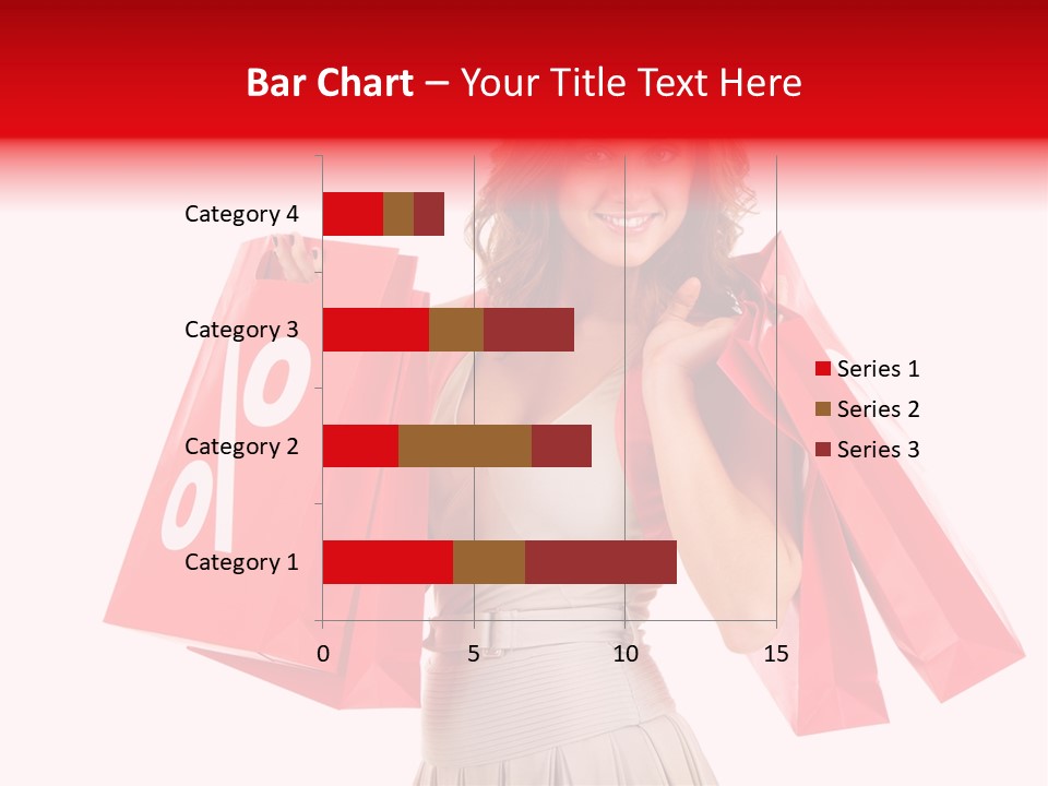 A Woman Holding Shopping Bags And A Sale Sign PowerPoint Template