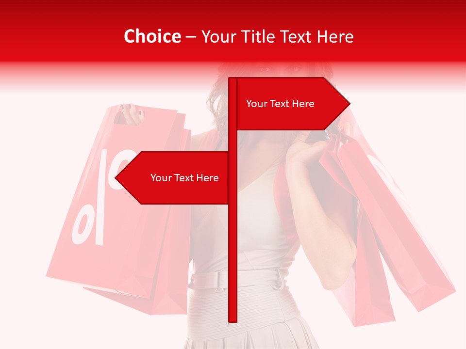 A Woman Holding Shopping Bags And A Sale Sign PowerPoint Template
