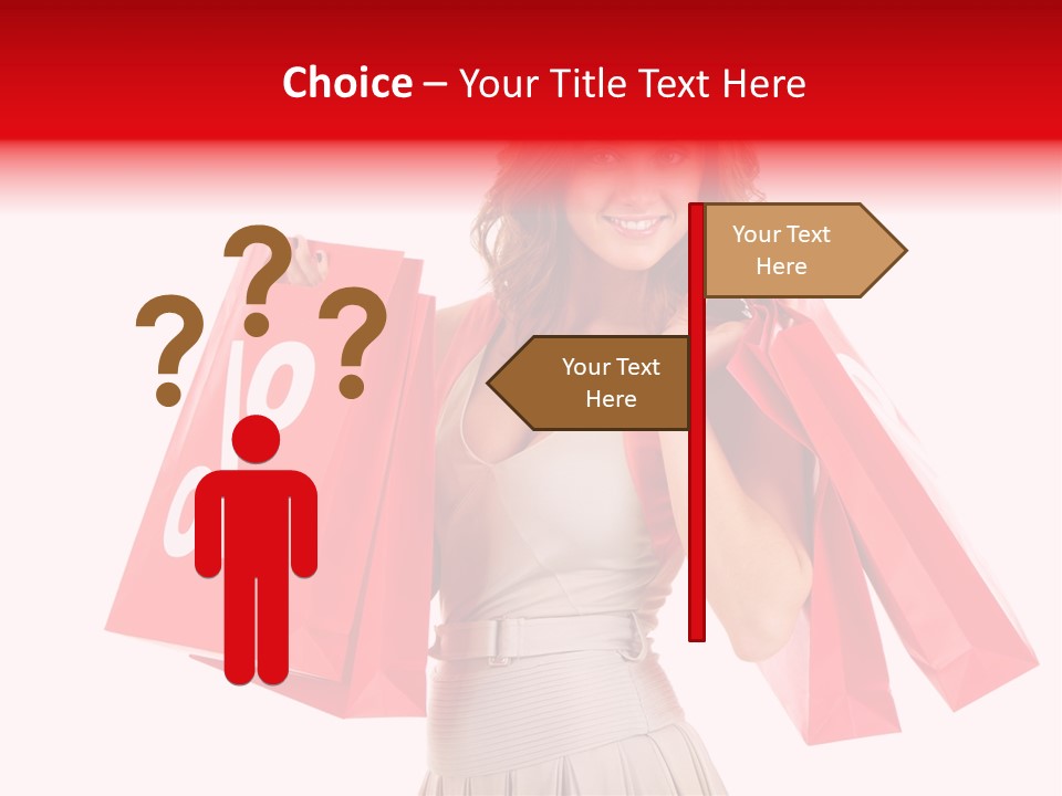 A Woman Holding Shopping Bags And A Sale Sign PowerPoint Template