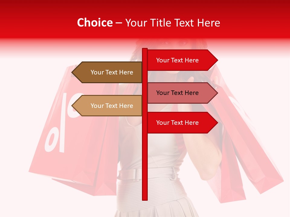 A Woman Holding Shopping Bags And A Sale Sign PowerPoint Template