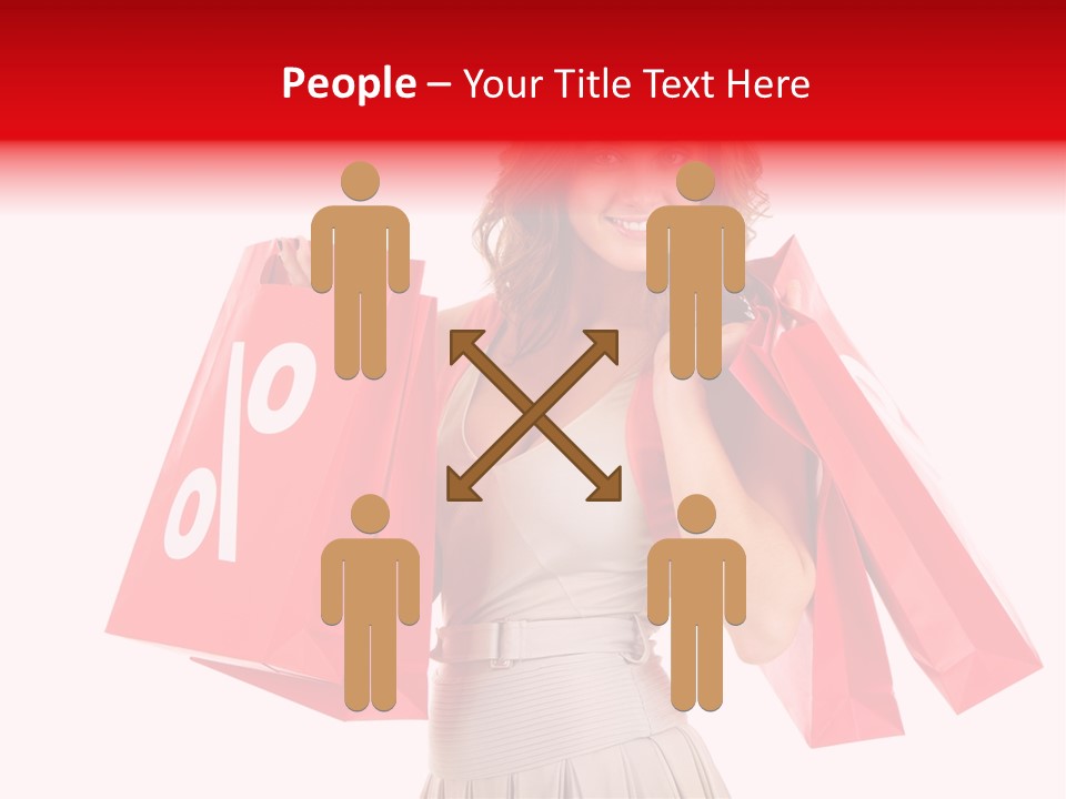 A Woman Holding Shopping Bags And A Sale Sign PowerPoint Template