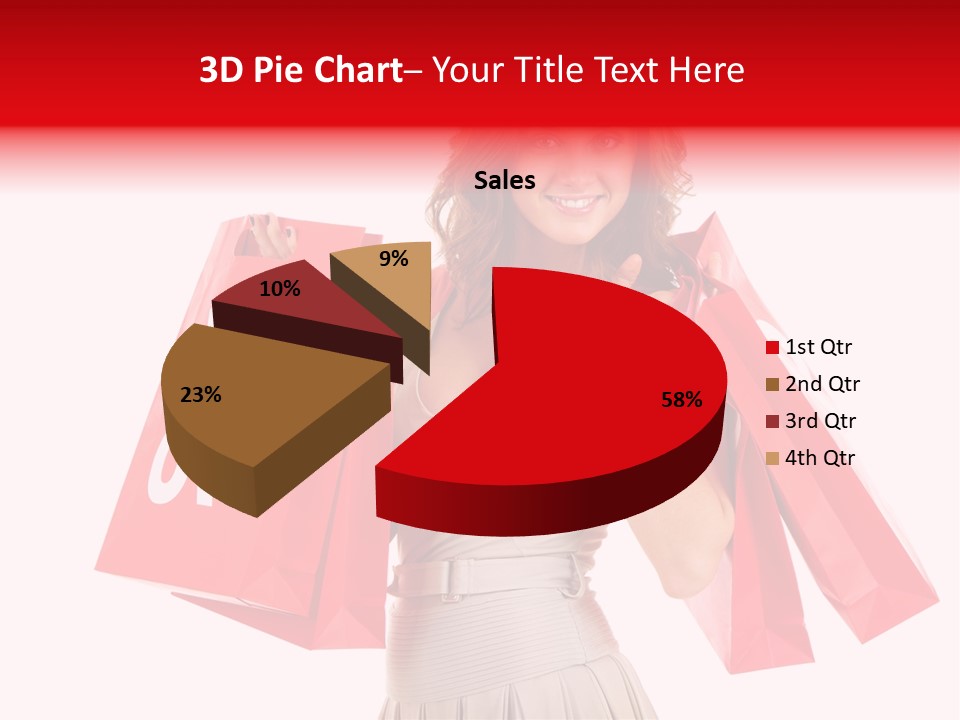 A Woman Holding Shopping Bags And A Sale Sign PowerPoint Template