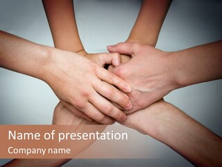 A Group Of People Holding Hands In A Circle PowerPoint Template