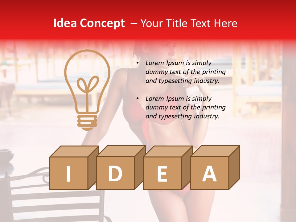 Beach Tropical Person PowerPoint Template