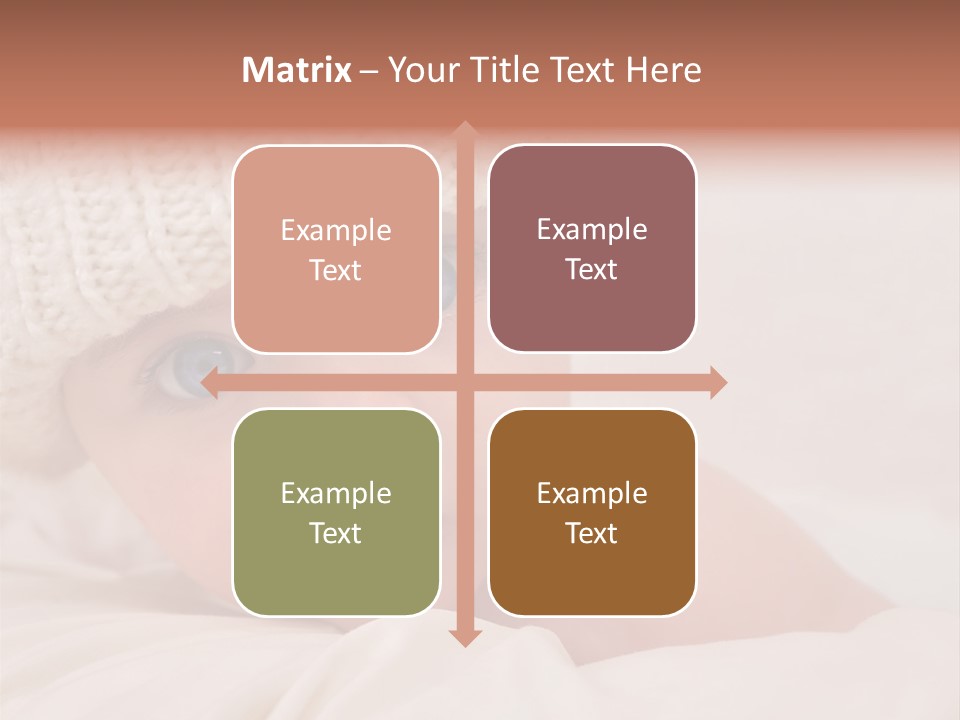 A Baby Wearing A White Knitted Hat With Blue Eyes PowerPoint Template