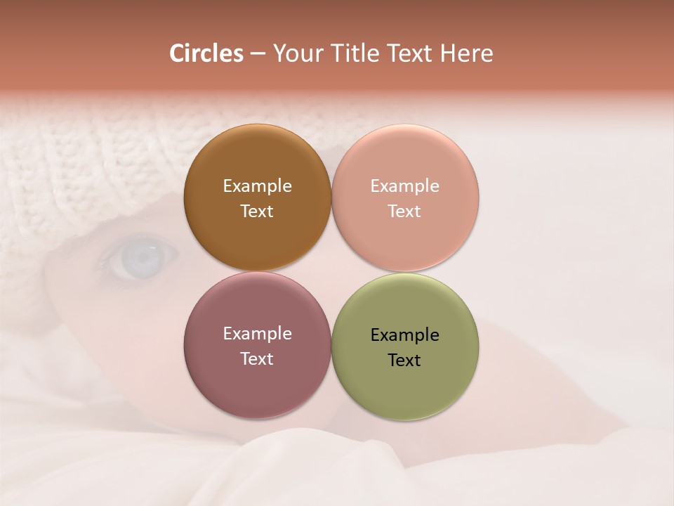 A Baby Wearing A White Knitted Hat With Blue Eyes PowerPoint Template