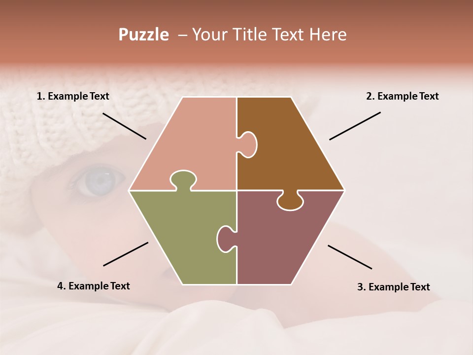 A Baby Wearing A White Knitted Hat With Blue Eyes PowerPoint Template