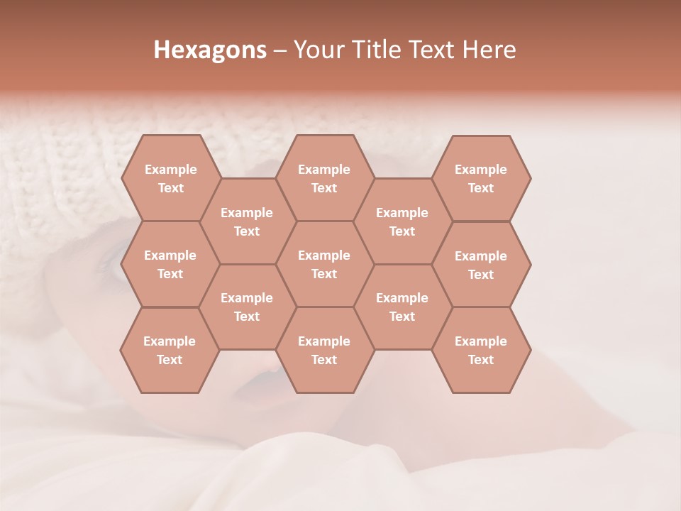 A Baby Wearing A White Knitted Hat With Blue Eyes PowerPoint Template