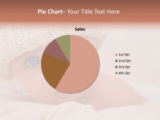 A Baby Wearing A White Knitted Hat With Blue Eyes PowerPoint Template