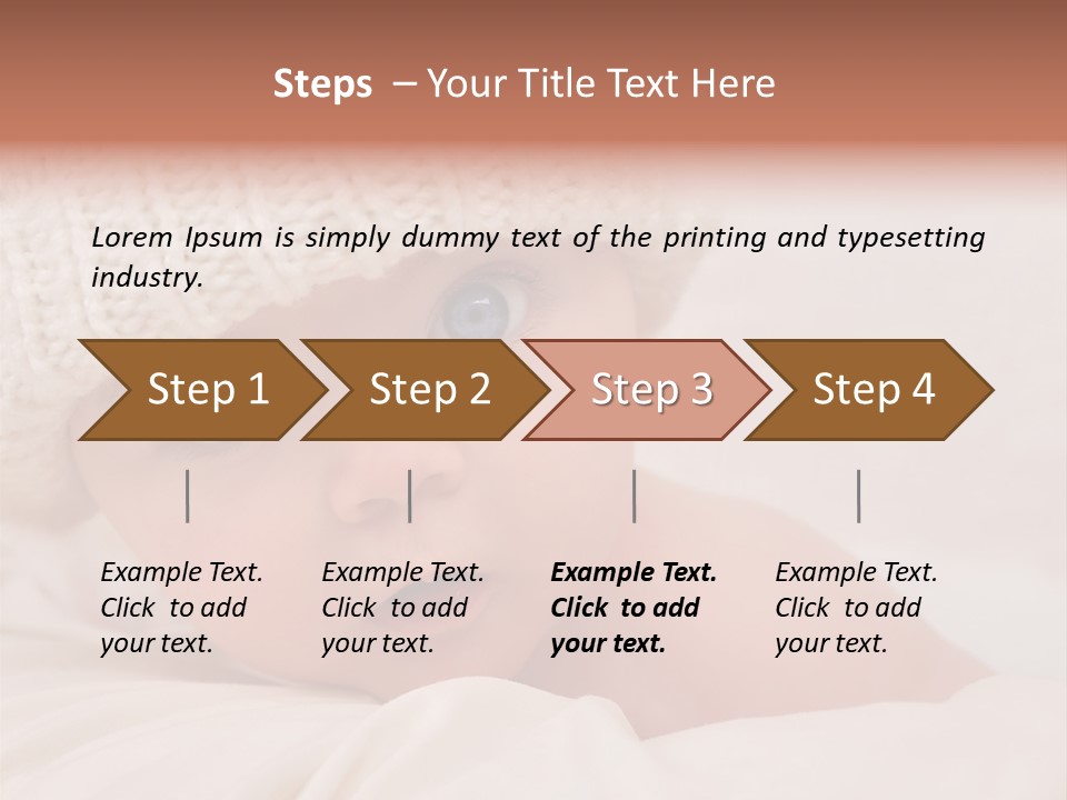 A Baby Wearing A White Knitted Hat With Blue Eyes PowerPoint Template