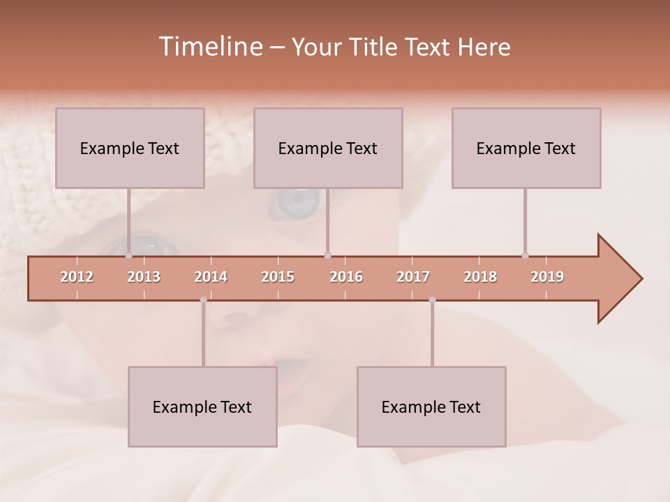 A Baby Wearing A White Knitted Hat With Blue Eyes PowerPoint Template