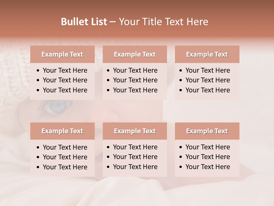 A Baby Wearing A White Knitted Hat With Blue Eyes PowerPoint Template