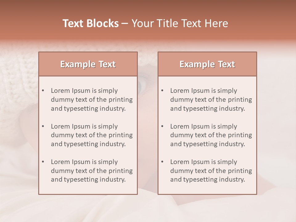 A Baby Wearing A White Knitted Hat With Blue Eyes PowerPoint Template