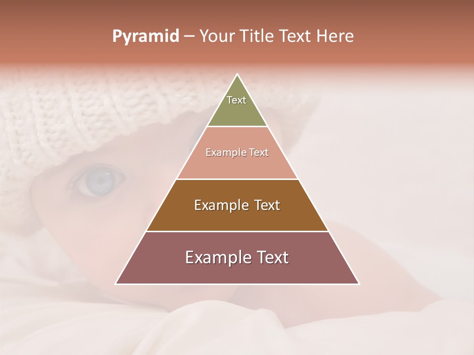A Baby Wearing A White Knitted Hat With Blue Eyes PowerPoint Template