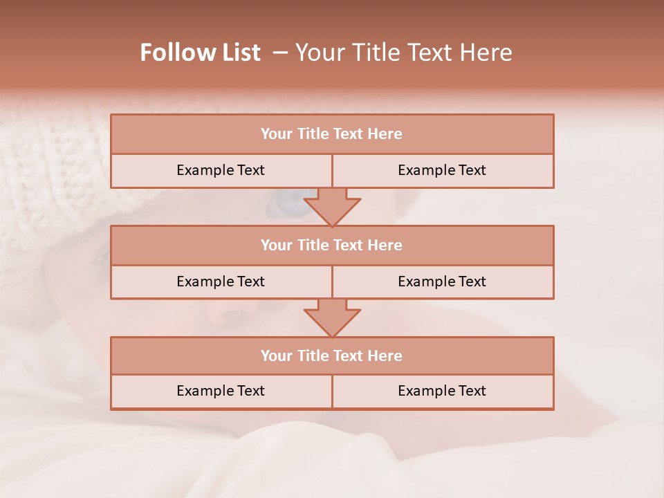 A Baby Wearing A White Knitted Hat With Blue Eyes PowerPoint Template