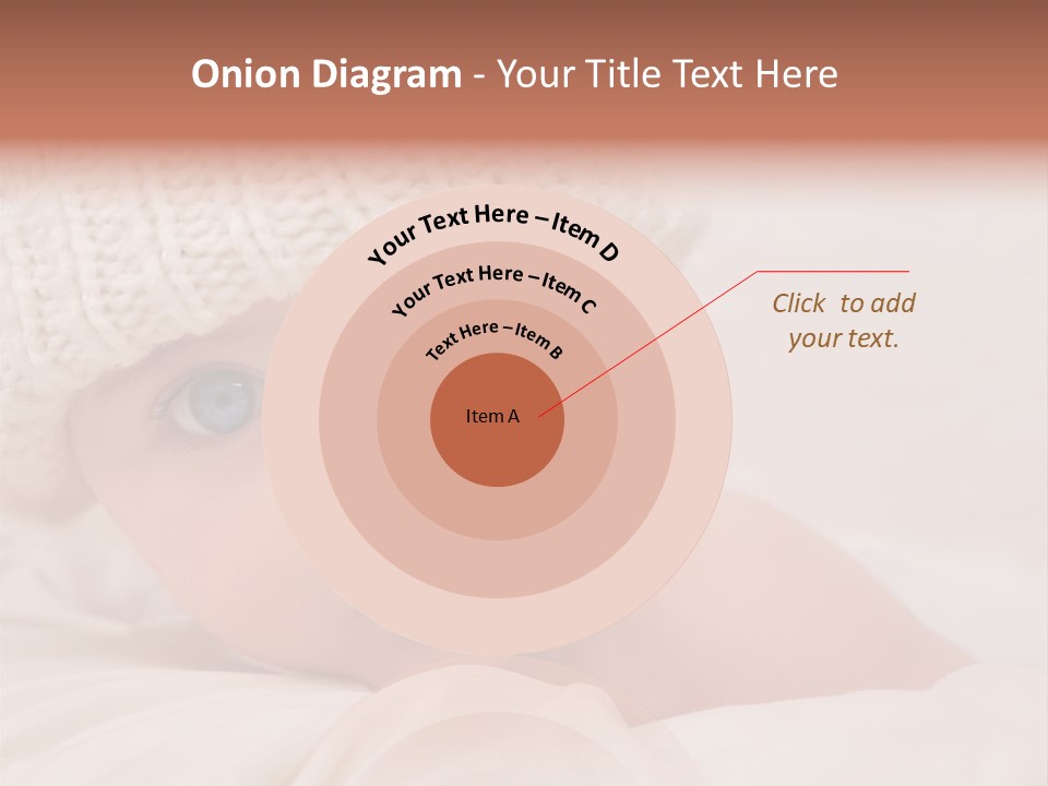 A Baby Wearing A White Knitted Hat With Blue Eyes PowerPoint Template