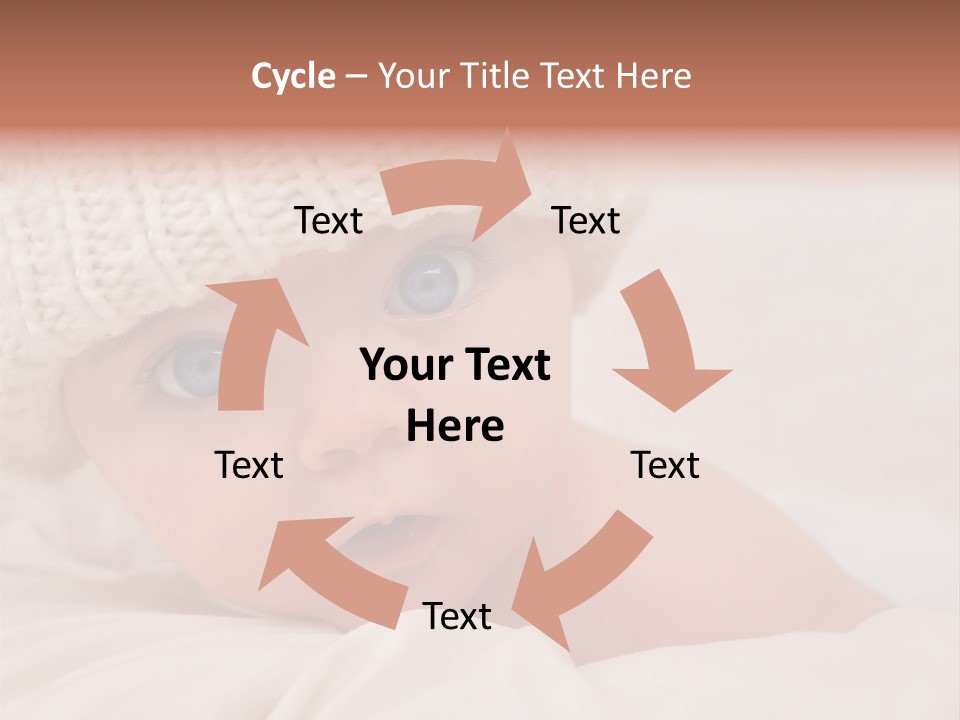 A Baby Wearing A White Knitted Hat With Blue Eyes PowerPoint Template