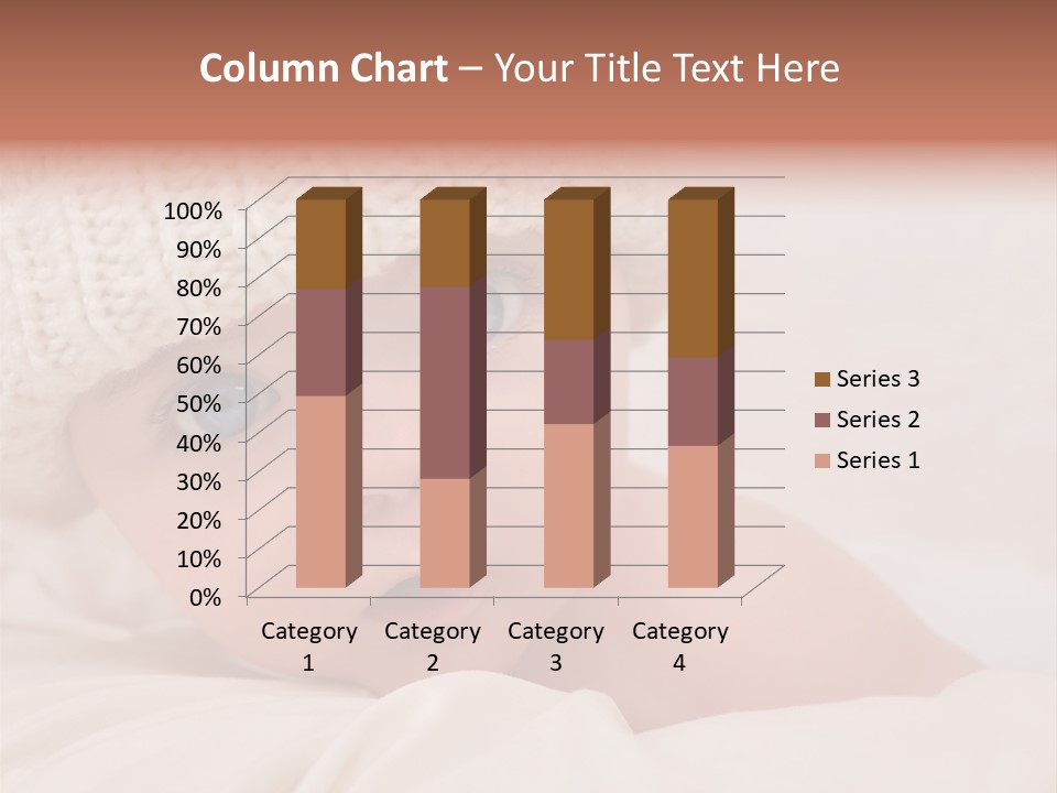 A Baby Wearing A White Knitted Hat With Blue Eyes PowerPoint Template