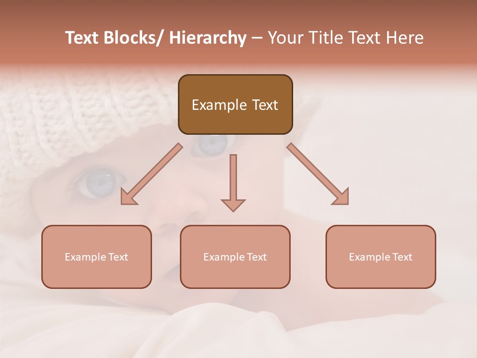 A Baby Wearing A White Knitted Hat With Blue Eyes PowerPoint Template