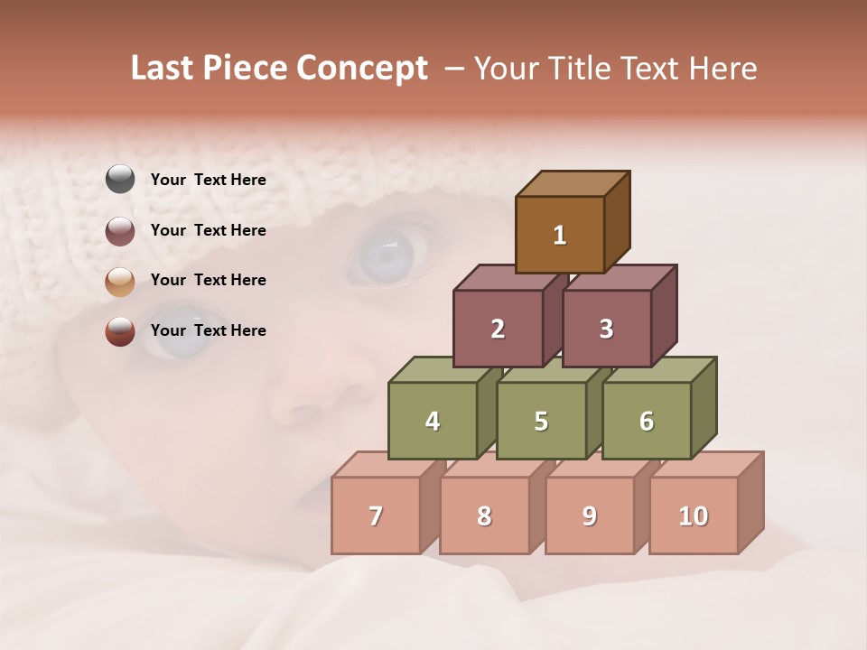 A Baby Wearing A White Knitted Hat With Blue Eyes PowerPoint Template
