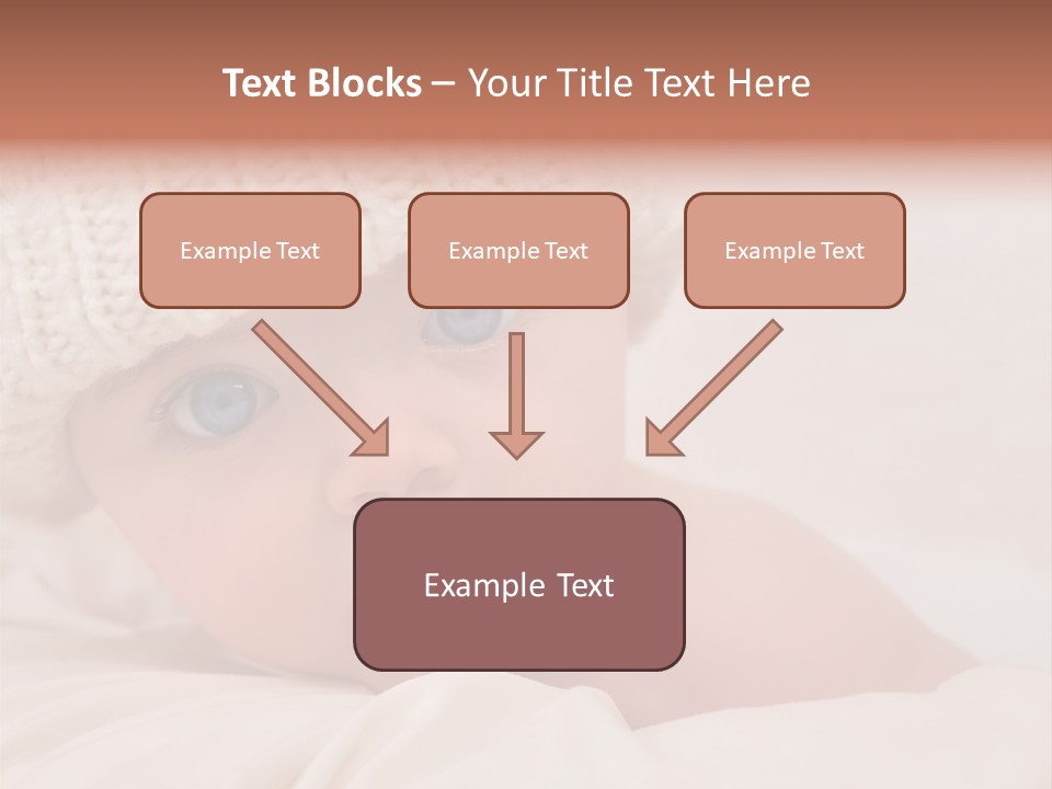 A Baby Wearing A White Knitted Hat With Blue Eyes PowerPoint Template