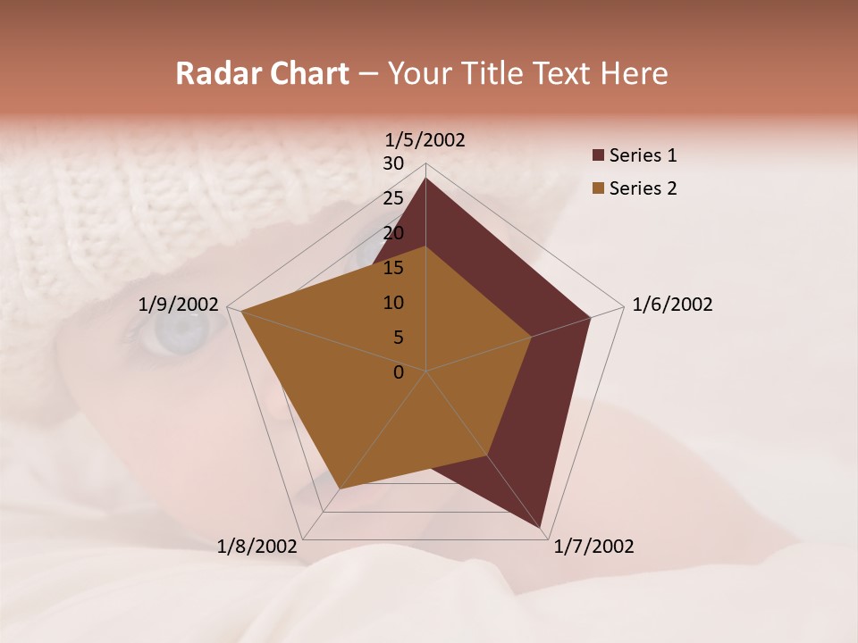 A Baby Wearing A White Knitted Hat With Blue Eyes PowerPoint Template