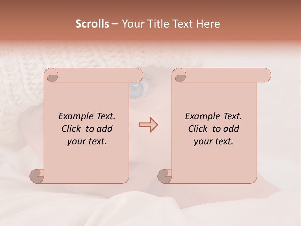 A Baby Wearing A White Knitted Hat With Blue Eyes PowerPoint Template