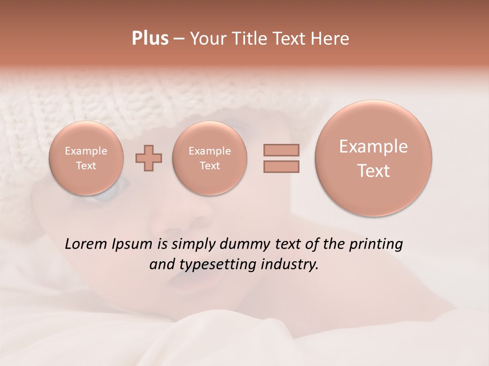 A Baby Wearing A White Knitted Hat With Blue Eyes PowerPoint Template