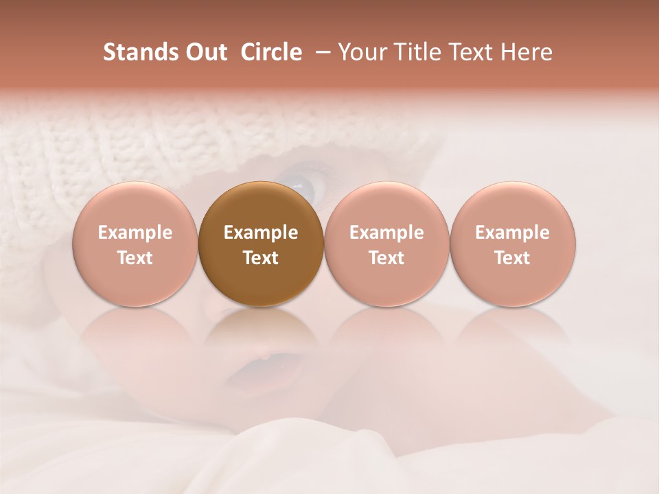 A Baby Wearing A White Knitted Hat With Blue Eyes PowerPoint Template