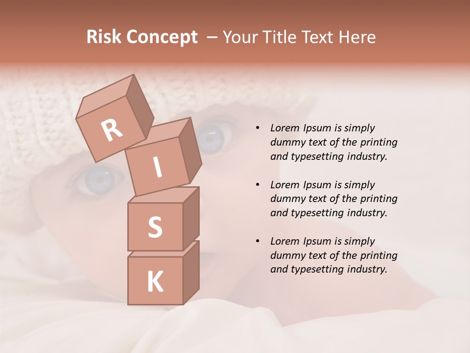 A Baby Wearing A White Knitted Hat With Blue Eyes PowerPoint Template