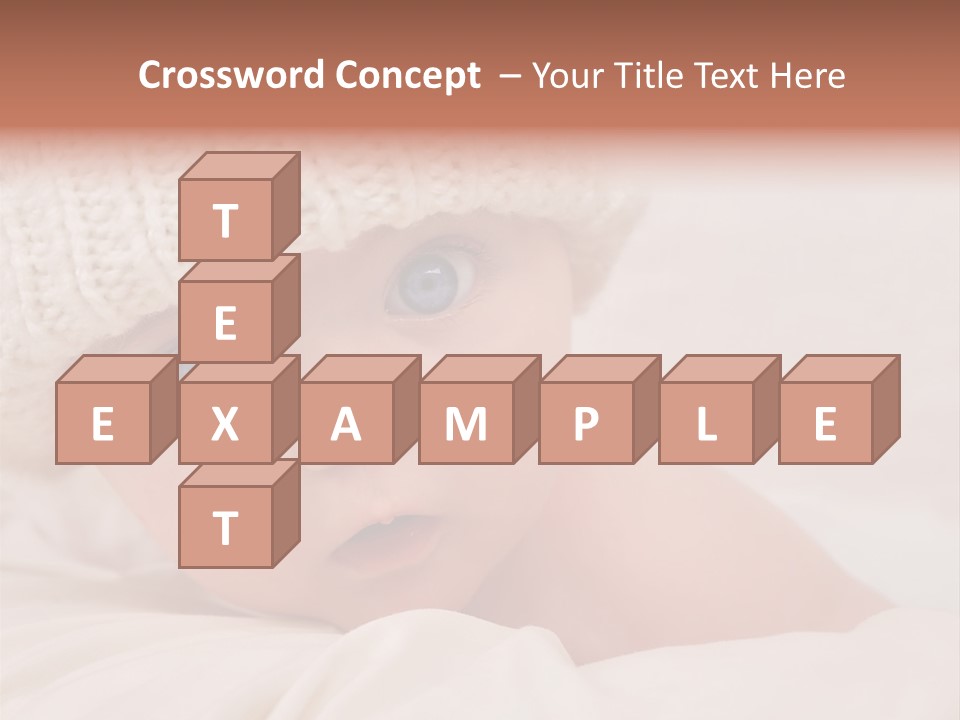 A Baby Wearing A White Knitted Hat With Blue Eyes PowerPoint Template