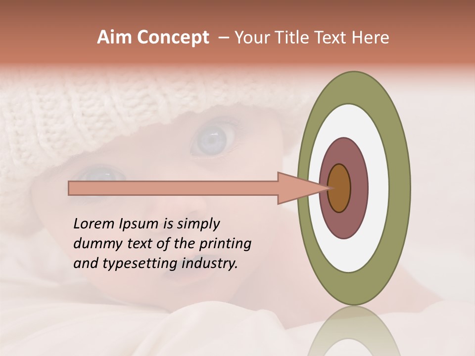 A Baby Wearing A White Knitted Hat With Blue Eyes PowerPoint Template