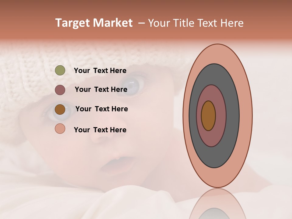 A Baby Wearing A White Knitted Hat With Blue Eyes PowerPoint Template