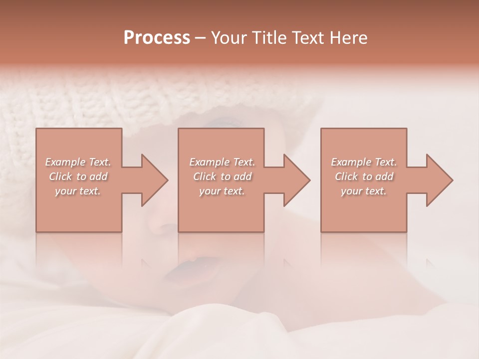 A Baby Wearing A White Knitted Hat With Blue Eyes PowerPoint Template