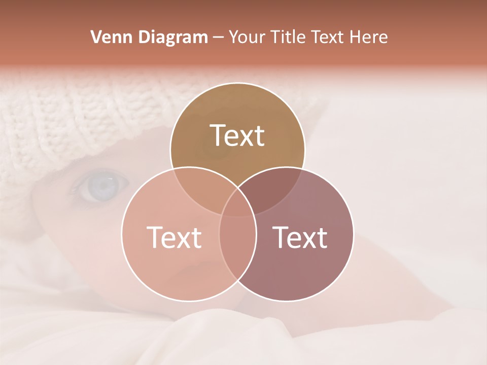 A Baby Wearing A White Knitted Hat With Blue Eyes PowerPoint Template
