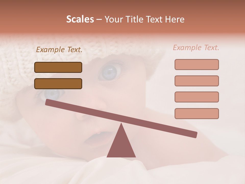 A Baby Wearing A White Knitted Hat With Blue Eyes PowerPoint Template