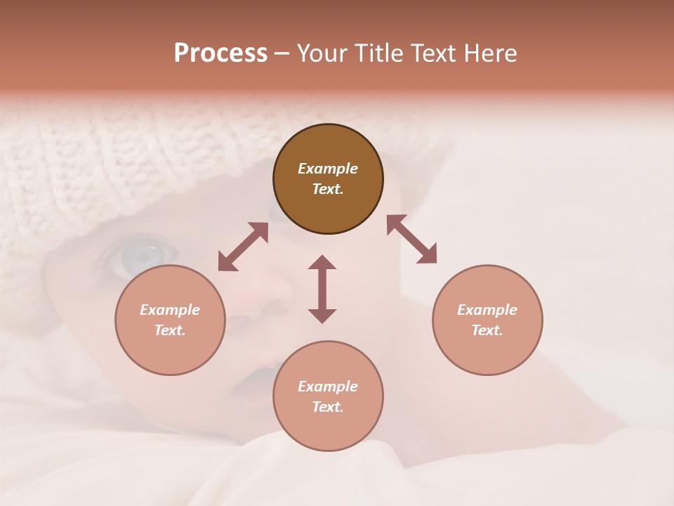 A Baby Wearing A White Knitted Hat With Blue Eyes PowerPoint Template