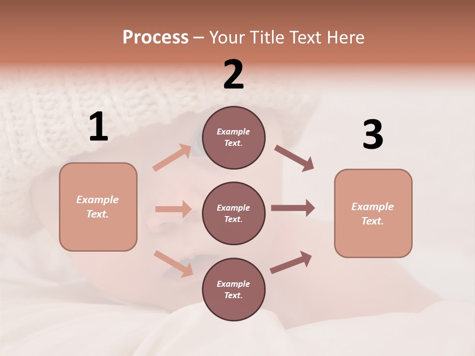 A Baby Wearing A White Knitted Hat With Blue Eyes PowerPoint Template