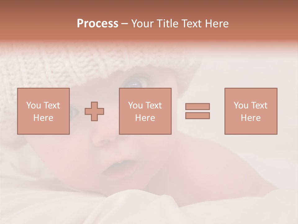 A Baby Wearing A White Knitted Hat With Blue Eyes PowerPoint Template