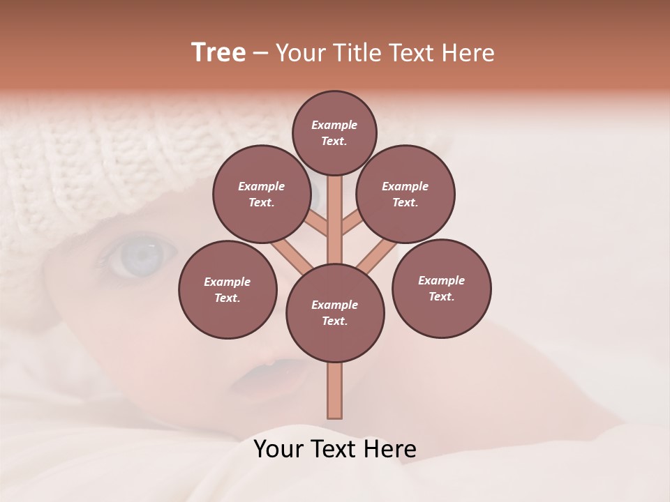 A Baby Wearing A White Knitted Hat With Blue Eyes PowerPoint Template