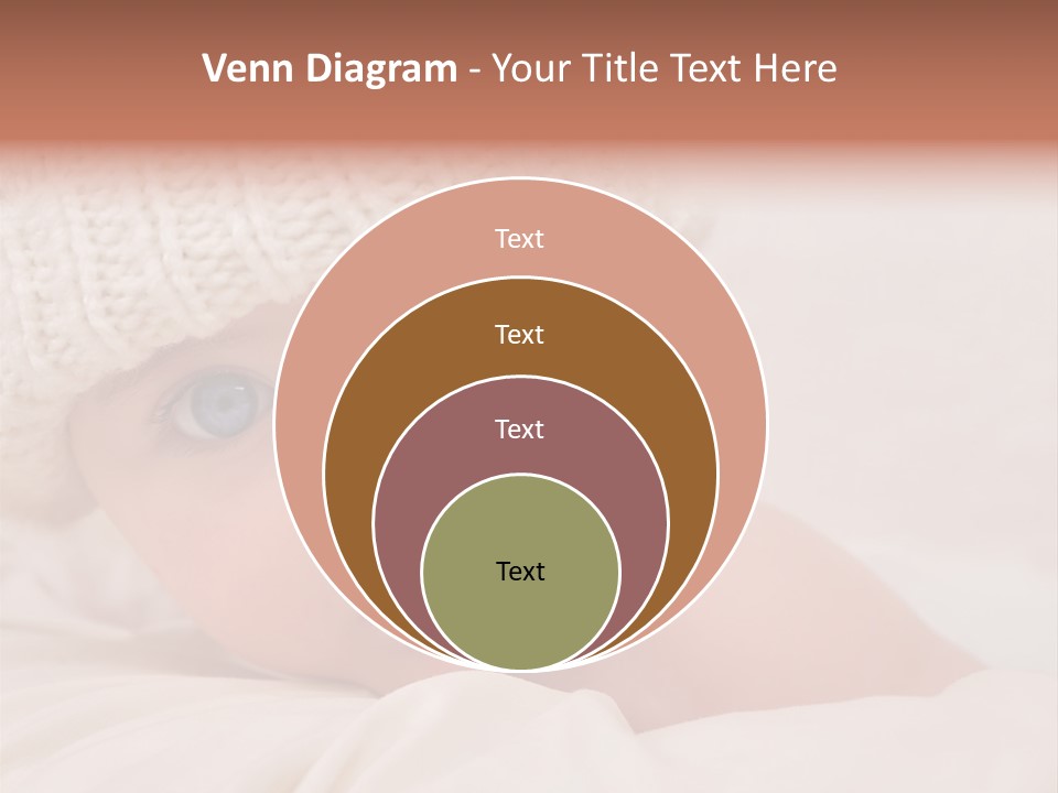 A Baby Wearing A White Knitted Hat With Blue Eyes PowerPoint Template