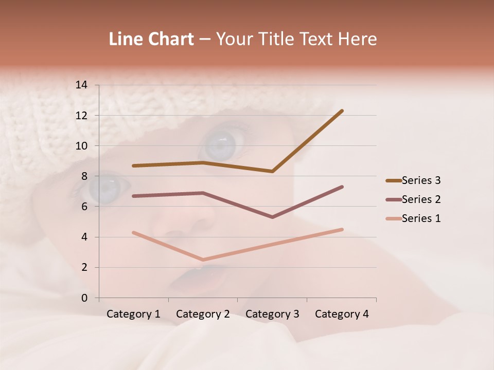 A Baby Wearing A White Knitted Hat With Blue Eyes PowerPoint Template